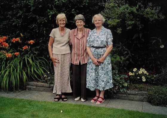 Rosemary with her dear school friends Maureen and Barbara.