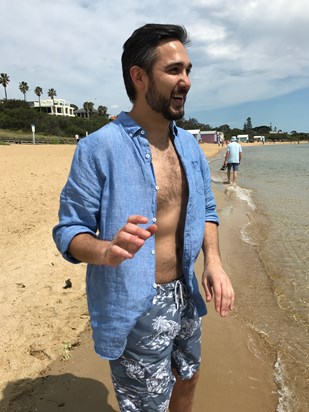 Adam on the beach