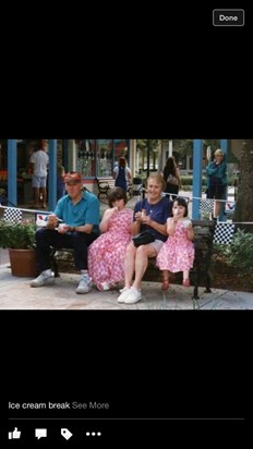 Mum and Dad enjoying a ice cream with 2 of their grandchildren 