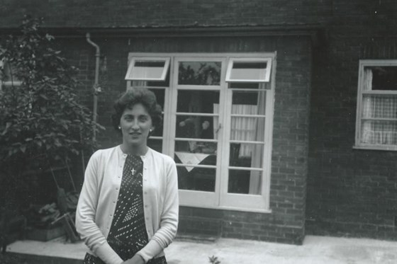Doreen outside her home in Enfield