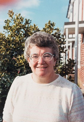 Mum outside the house at Frosthole Crescent