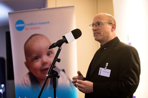 Professor Nigel Klein speaking at an Action Medical Research event 2016