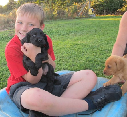 Dad came with us and helped us learn what to look for in a puppy!