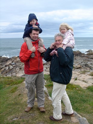 Brian with Dominic, Sebastian & Freya, Scotland, 2010