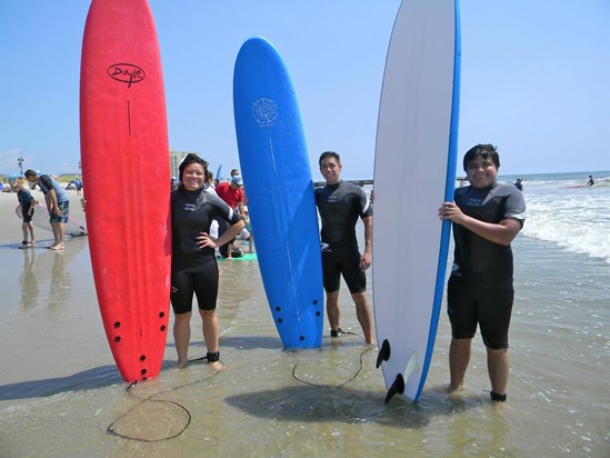 Jack and the kids trying to surf....Jersey shore 2012