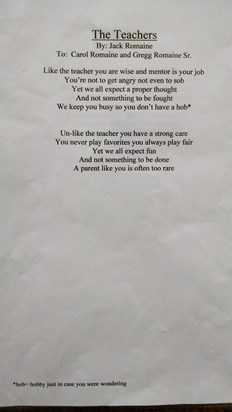 His poem for us 