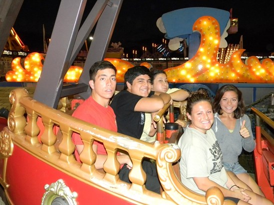 He loved riding the Galleon ride at the Jersey shore, here with his sibs and cousin Dana