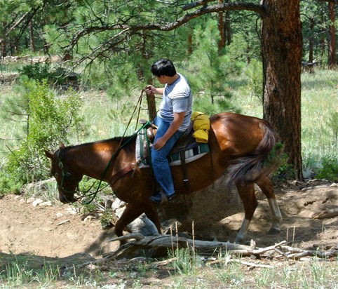 Riding the horse down a mountain in Colorado, he loved doing that and he was natural at it.
