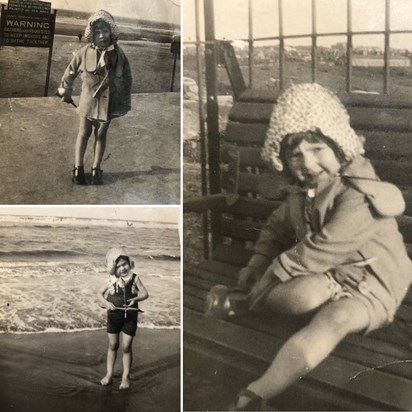 Auntie Liz as a child on a trip to the seaside.