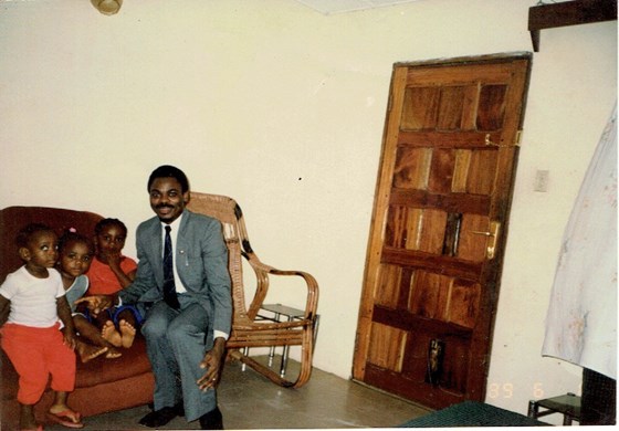 Edet and daughters, circa 1989