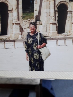Christine in Jerash, Jordan 2001