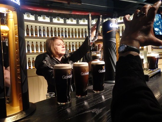 During our InTouch holiday in Dublin, we were taught the right way to pour a Guinness. Here's Janet expertly finishing off her pint :) (Stuart Reid)