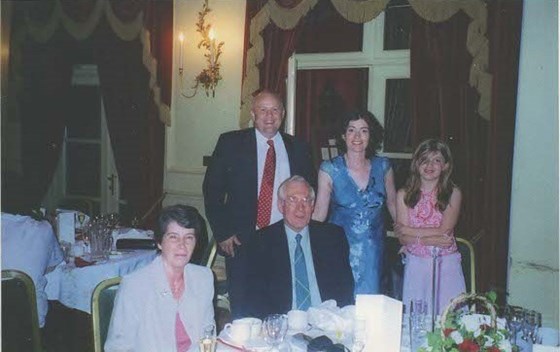 Mum, Dad, Amy, Grandma and Grandad - at a party