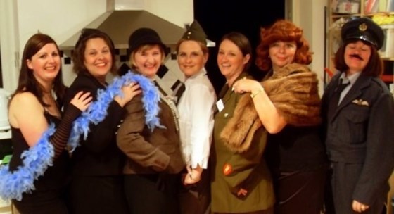 Twinkettes 1940s style at a murder mystery evening. Kate is the horsey lover