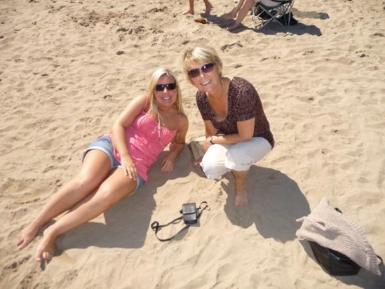 Alison & Nat on Abersoch beach
