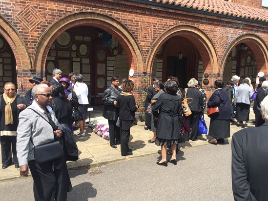 After the service at Golders Green Crematorium