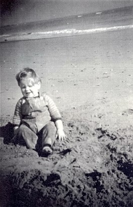 Derek on beach   1951