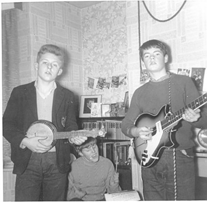 With guitar & friends c.1965