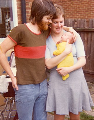 Derek, Josie & Jamie - Aylesbury Garden - June 1974