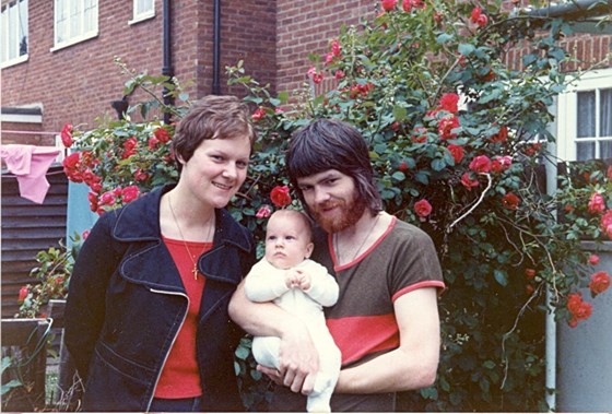 Derek, Josie, Jamie - Walton Way - June 1974