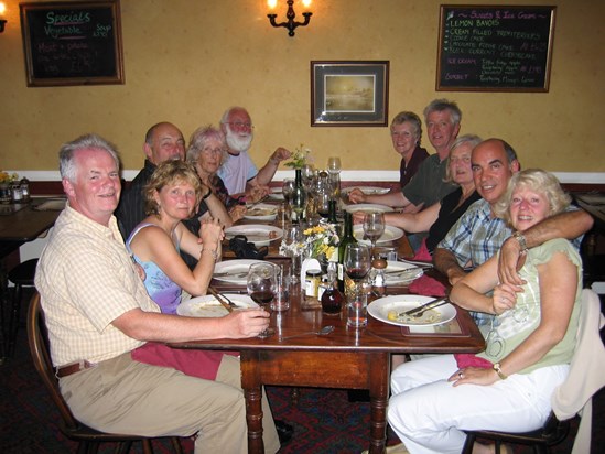 meal out in the Lake District in  summer 2004