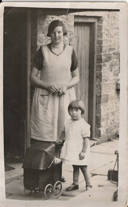 As a litle girl with her mother Dorothy at West Lea.