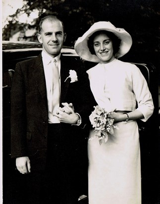 Margaret and Rob on their wedding day