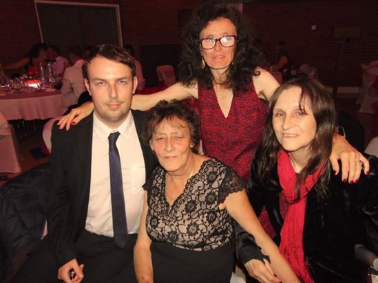 Angela at Play2Give Ball with her son Matthew and friends Ann and Debbie