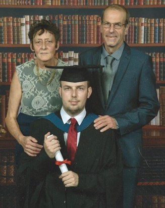 Angela with her son Matthew at his graduation (2017)