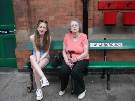 Georgia and Nanna at the Great Central Railway