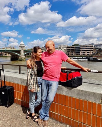 Becca and dad in London