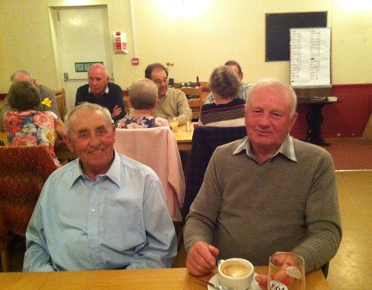 Brian and Tommy at skittles evening