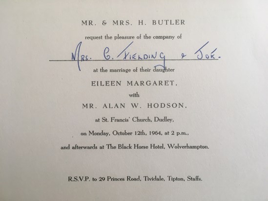 Alan and Eileen Wedding Invitation
