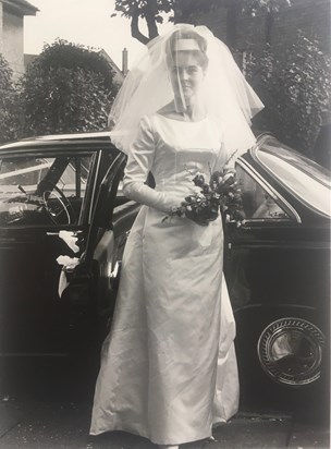 Eileen in wedding dress