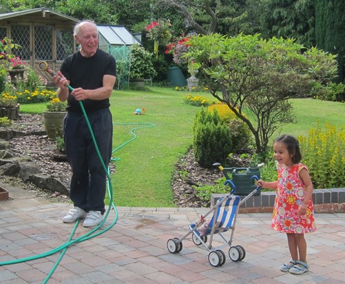 Alan and Millie with hose