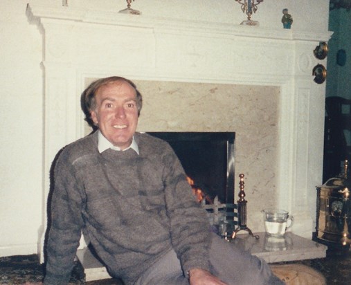 Alan in front of the fireplace at home in Sandbourne Drive, Bewdley - October 1985