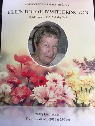 Order of service booklet at mom’s funeral