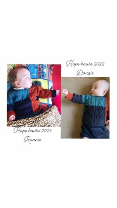 Ronnie and Dougie. Wearing the same jumper a year later, both visiting Hope house 💙