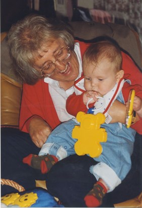 Heather and her grandson, Byron John, 1992