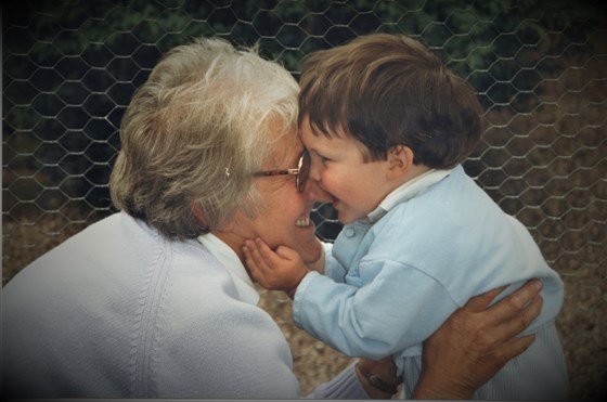 Heather with grandson, Marcus Harold, 1996