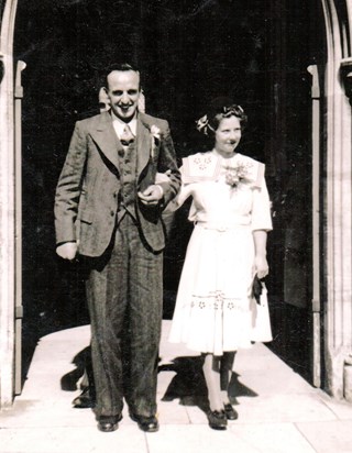 Peter's wedding at Ringwood Church 27th March 1948