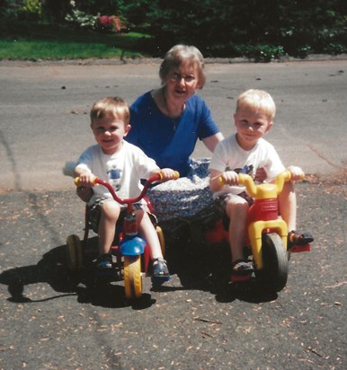 Mum with grandsons Nick and Tim