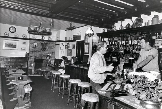 John behind the bar at 'The Seven Stars Inn', Robertsbridge - 1981/2