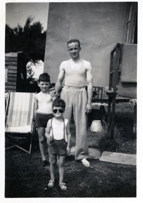 John, Brian and father 'Mac', - Selsey Ave 1936/7