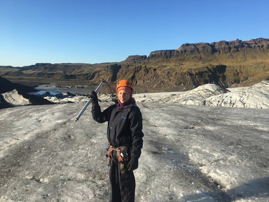 Walking on a glacier