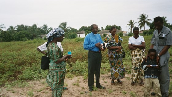 Breaking ground for the family house in 2002