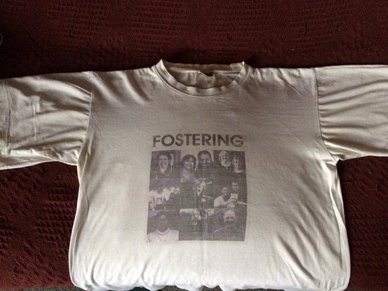 Photos from John Mills of fostering recruitment t-shirt.. (see his note in ‘thoughts’)