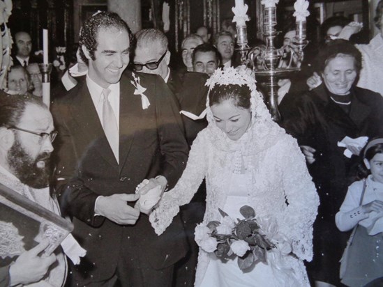 Leon and Alkmini on their wedding day, 24/04/1972