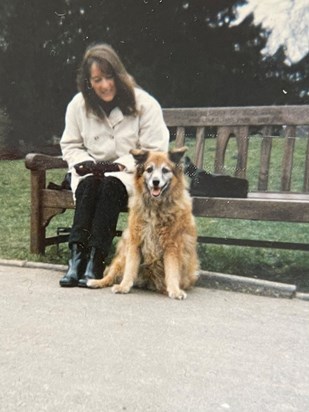 Mum with our dog Elsa - Think this was taken about 35yrs ago