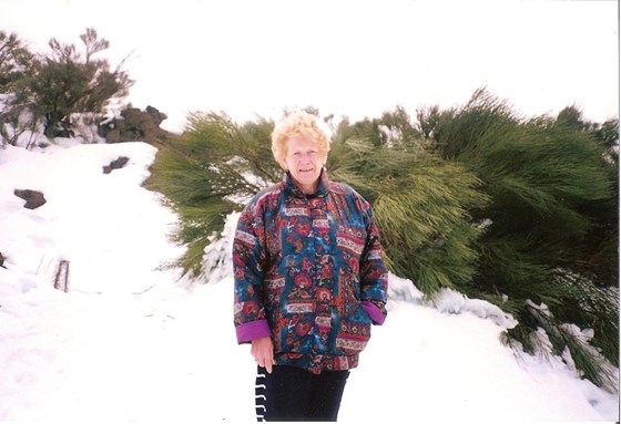 Gran at the snow